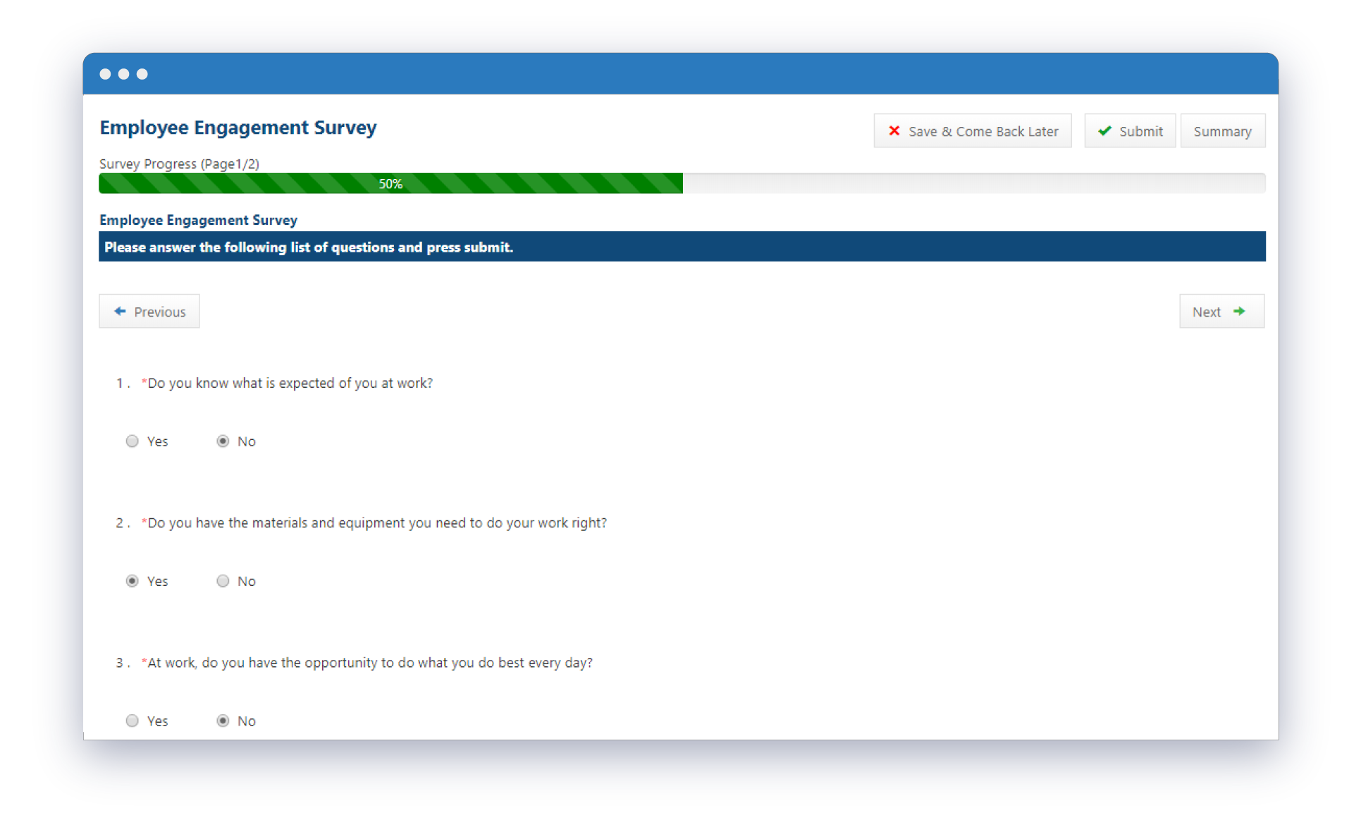 Online Employee Surveys & Questionnaires CRG emPerform